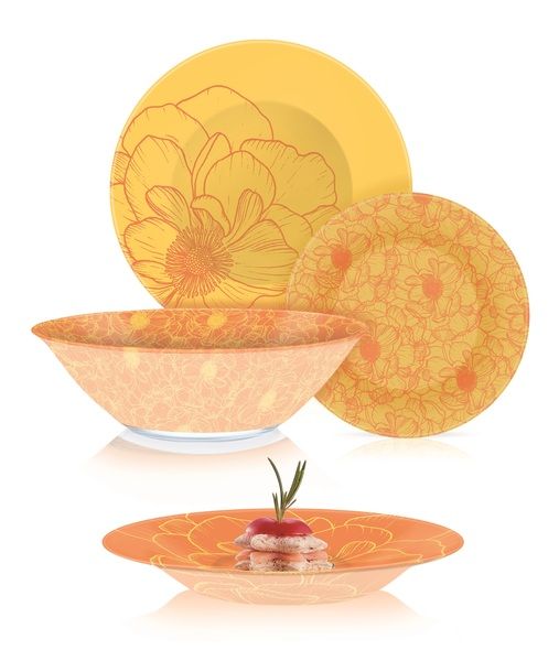 Сервіз Luminarc Big Flower Orange, 19 предметів